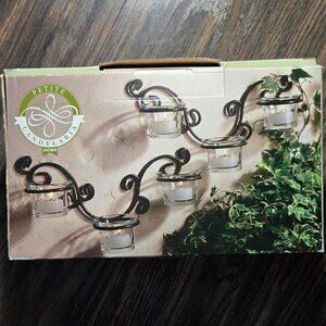 CANDELARIA Traditional Style Iron Metal & Glass Votive Candle Wall Decor NWT